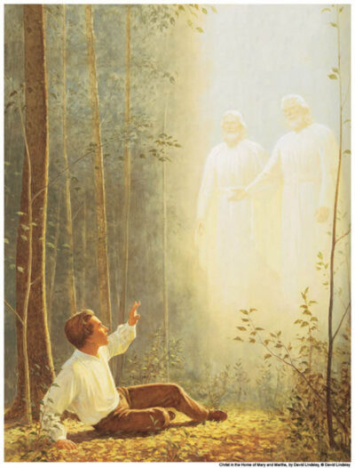 Pierwsza wizja założyciela Mormonów Josepha Smitha.